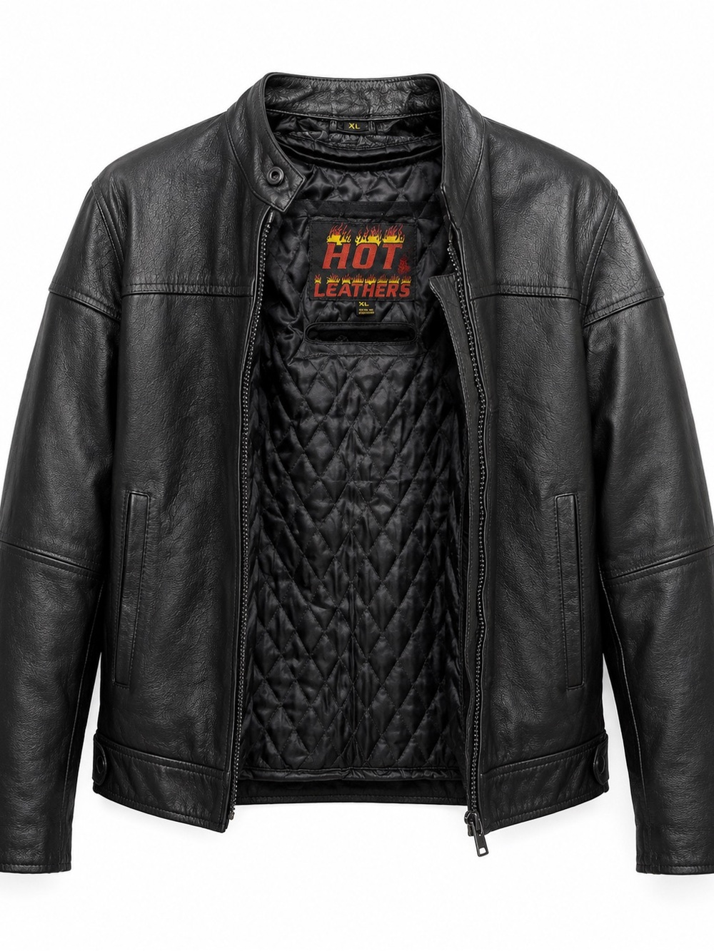 Hot Leather Woman’s Black Leather Zip-Front Jacket